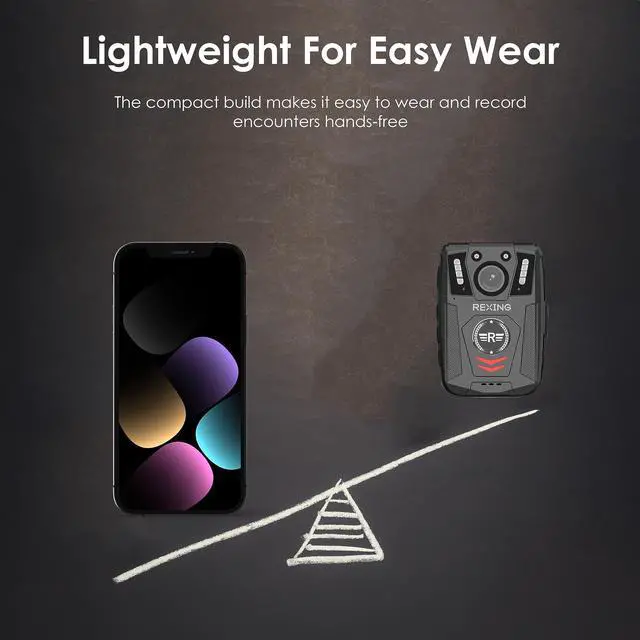 Alt view image 6 of 7 - P2 FHD Body Camera - 1080P FHD Body Cam with Infrared Night Vision, Lightweight Wearable Camera, Video Surveillance, 8X Digital Zoom, 170 Degree Lens