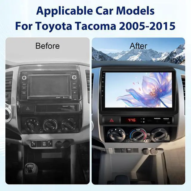 Alt view image 2 of 7 - Car Radio Stereo for Toyota Tacoma 2005-2015 with CarPlay Android Auto 5G WiFi 4Core 64GB Silver Frame