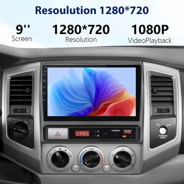 Alt view image 6 of 7 - Car Radio Stereo for Toyota Tacoma 2005-2015 with CarPlay Android Auto 5G WiFi 4Core 64GB Silver Frame