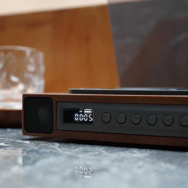 Alt view image 6 of 7 - K10 Bluetooth CD Player with Speakers for Home, Rechargeable | Remote Control, Bluetooth 5.3 Input & Output, USB Playback, AUX Input & Optical Output, CD-R/RW & MP3 CDs, Retro Wood-Style