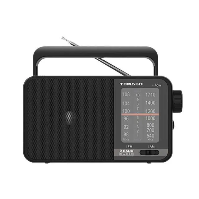 Alt view image 7 of 7 - Portable AM FM Transistor Radio, AC Powered & Battery Operated | Large speaker, large tuning knob and headphone jack. Clear reception for seniors, home, travel and emergency use