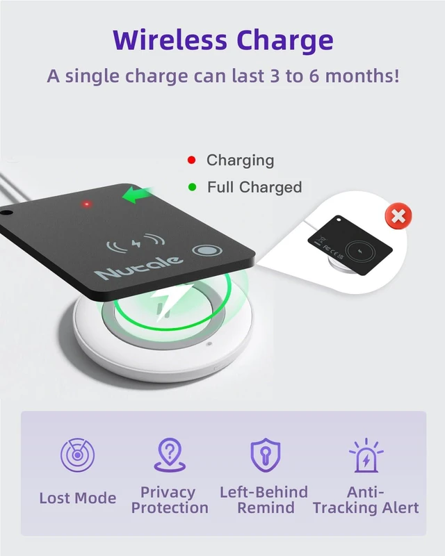 Alt view image 3 of 7 - Apple MFI Tracking Card Rechargeable, Tracker for Find My(iOS Only) | Bluetooth Wallet Tracker Card, Key Finder, IP68 Waterproof Luggage Tracker, Wallet Finder Card, AirCard Tags