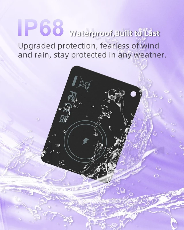 Alt view image 4 of 7 - Apple MFI Tracking Card Rechargeable, Tracker for Find My(iOS Only) | Bluetooth Wallet Tracker Card, Key Finder, IP68 Waterproof Luggage Tracker, Wallet Finder Card, AirCard Tags