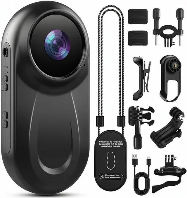 Main image of Mini Body Camera 1080P, 512G Thumb Action Camera, Vlogging Cam Portable Camcorder with 360° POV Rotate Clip & Magnetic Clip, Wearable Video Recorder for Traveling/Motorcycle/Pet Walking(No SD Card)