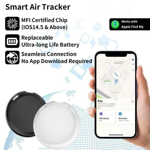 Alt view image 3 of 7 - 2 Pack GPS Trackers for Vehicles Work with Find My(iOS Only)Mini Car Finder