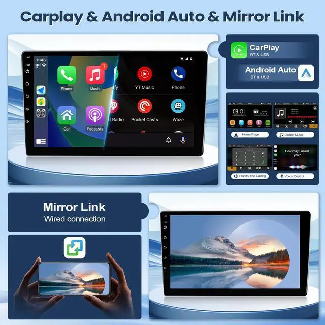 Alt view image 4 of 7 - Linux Car Radio for Toyota Corolla 2008 2009 2010 2011 2012 | Fast Boot Wireless CarPlay & Android Auto, 9 inch Touch Screen for Toyota Corolla Bluetooth FM 1280P Backup Camera SWC