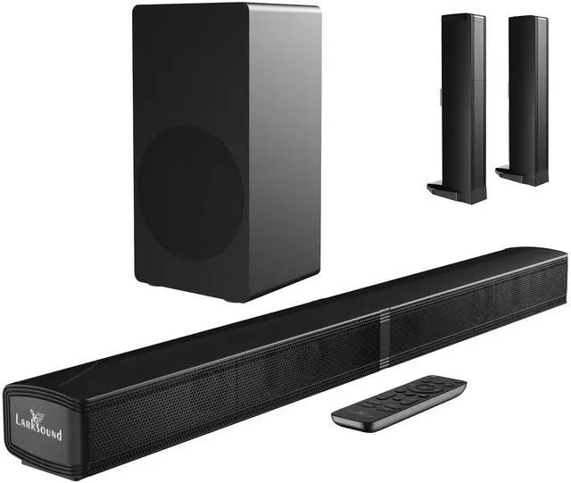 Main image of 4.1 Soundbar with Subwoofer, Surround Sound System for TV | 160W, 32 inch detachable surround system with wired subwoofer, 3 EQ modes, Bluetooth 5.3, HDMI ARC, Optical, AUX & USB