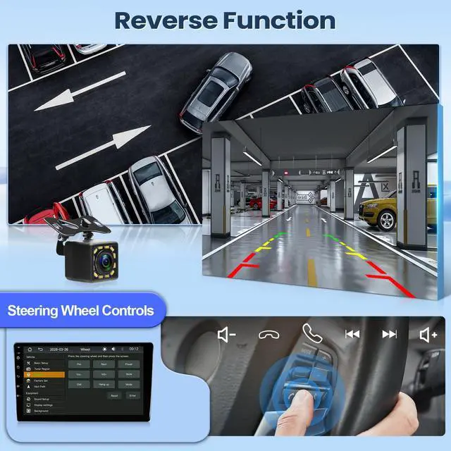 Alt view image 6 of 7 - Linux Car Radio for Toyota Corolla 2008 2009 2010 2011 2012 | Fast Boot Wireless CarPlay & Android Auto, 9 inch Touch Screen for Toyota Corolla Bluetooth FM 1280P Backup Camera SWC