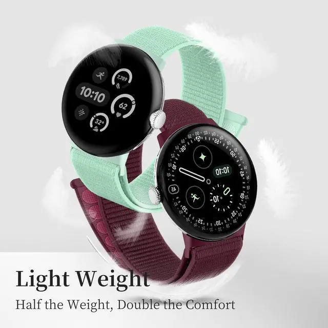 Alt view image 3 of 7 - Nylon Loop Sport Bands for Google Pixel Watch 4/3 Band 45mm, 5 pack Soft Breathable Braided Replacement Straps for Women Men