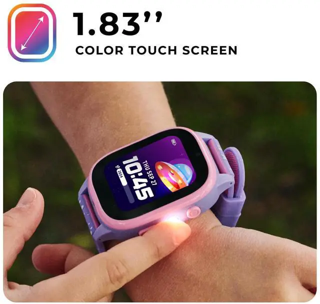 Alt view image 2 of 7 - 4 Kids Smartwatch, Educational Tech Toy 25+ Games, Selfie Camera, Audiobooks, Step Tracker, WaterResistant, Parental Controls, Long Battery, Ages 412 (Black Space)