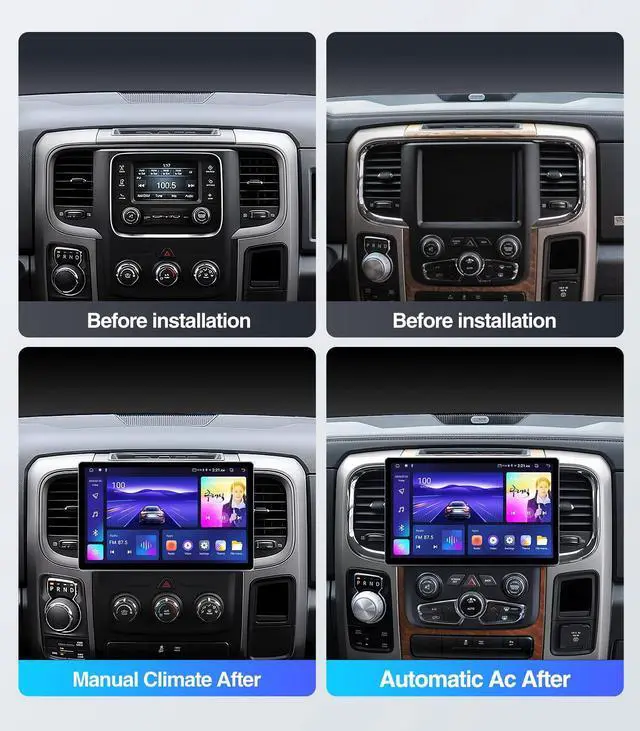 Alt view image 2 of 7 - 11.5" 4G+64G Car Radio Stereo Upgrade for Dodge Ram1500 2500 3500 2013-2018 | Carplay Android Auto GPS Navigation WiFi Bluetooth Mirroring Touchscreen Headunit Replacement