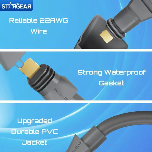 Alt view image 4 of 7 - 32.8FT Starlink Cable Flat High Performance Cable, 22AWG Starlink Accessories Replacement FHP Power Cord Waterproof with End Caps