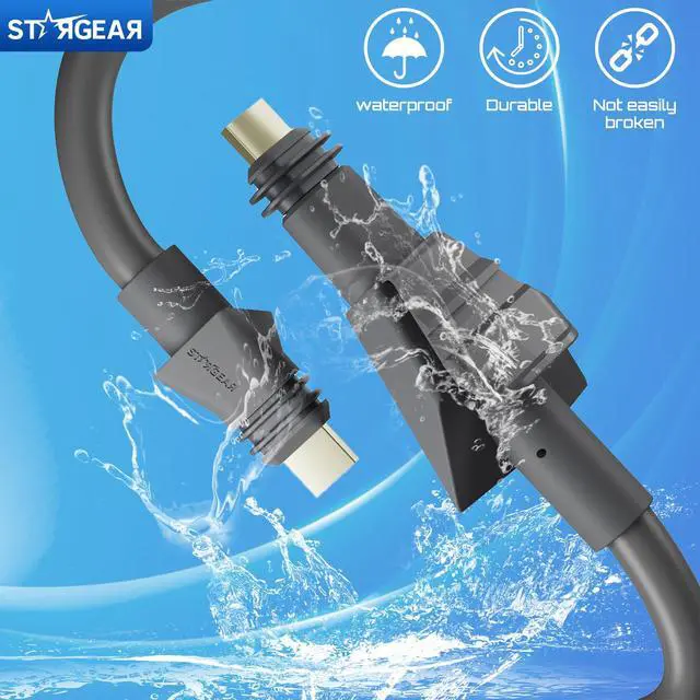 Alt view image 5 of 7 - 32.8FT Starlink Cable Flat High Performance Cable, 22AWG Starlink Accessories Replacement FHP Power Cord Waterproof with End Caps