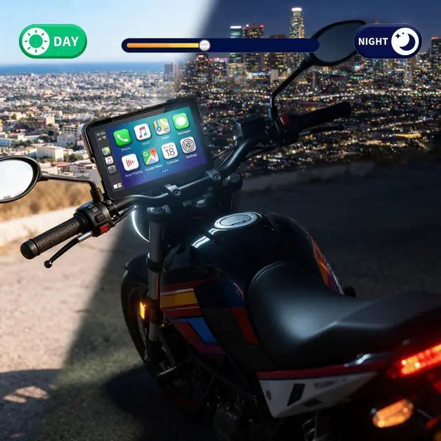 Alt view image 7 of 7 - 2026 GPS Carplay 5 inch for Motorcycle with TPMS, Wireless CarPlay & Android Auto, GPS Nevigation, Supports Bluetooth, Siri, Google Assistant, Vioce Control, USB, IP69K HD Waterproof Touchscreen