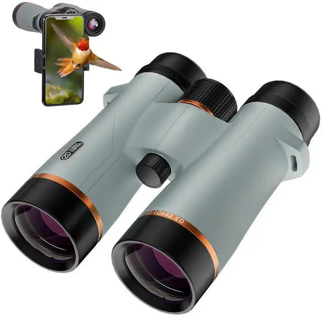 Main image of 10x42 ED Binoculars for Adults High Powered with Phone Adapter, Waterproof Binoculars with ED Lenses, Super Bright Clear for Bird Watching, Hiking, Cruise Ship, Wildlife Viewing and Outdoor Activities