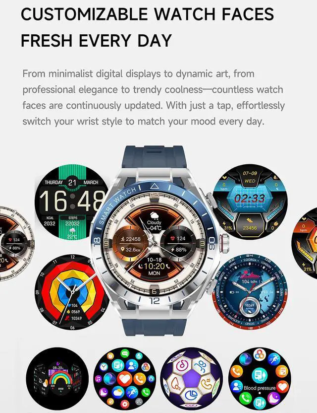 Alt view image 5 of 7 - Smart Watch with Earbuds for Android and iPhone,1.52'' HD Screen,Answer/Make Calls,Fitness Tracker,Ultra-Thin Design,Watch with Earbuds for Men Women