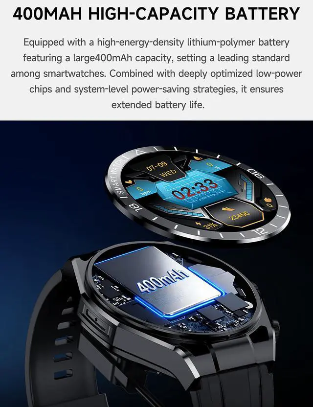 Alt view image 7 of 7 - Smart Watch with Earbuds for Android and iPhone,1.52'' HD Screen,Answer/Make Calls,Fitness Tracker,Ultra-Thin Design,Watch with Earbuds for Men Women