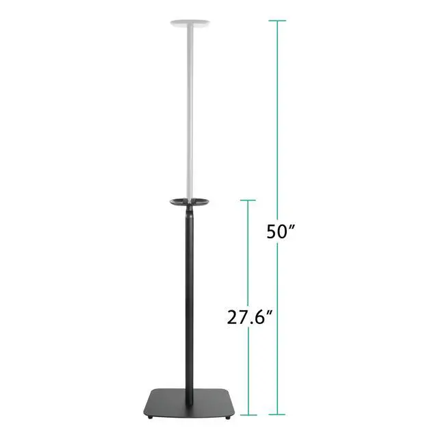 Alt view image 2 of 6 - Adjustable Floor Stand for Sonos Era 100, SL, Pair, Black | Height adjustable floor stands for Sonos Era 100, 100 SL, and Era 300, Adjust from 27.5" to 50" w/o Speaker, sold as a pair