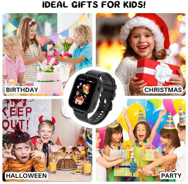 Alt view image 7 of 7 - 4G Kids Smart Watches Girls Gifts Age 3-12, Smart Watch for Kids with 47 Games, Two-Way Calling Feature, SOS Emergency Call Camera Video Recorder Gift Toys for Girls Ages 5 6 7 8 9 10 (Black)