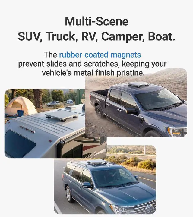Alt view image 6 of 7 - Starlink Mini Magnetic Mount (220lbs Strong Magnets & Protective 2-in-1, Aluminum) Roof Mouting Kit Starlink Mini Accessories for RV, Camper, Truck, Car, Boat | SMM01 Grey