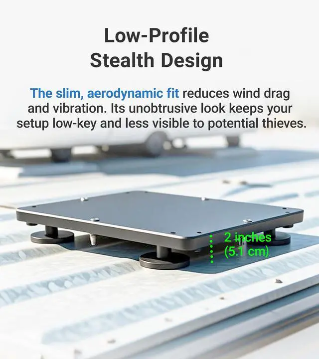 Alt view image 5 of 7 - Starlink Mini Magnetic Mount (220lbs Strong Magnets & Protective 2-in-1, Aluminum) Roof Mouting Kit Starlink Mini Accessories for RV, Camper, Truck, Car, Boat | SMM01 Grey
