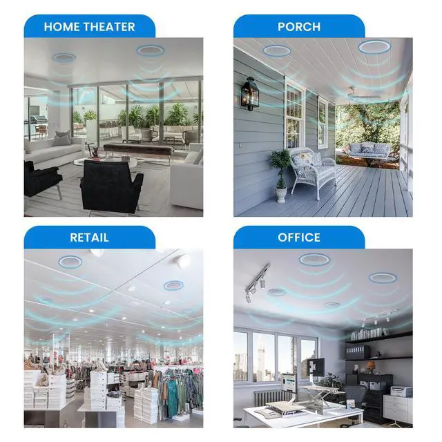 Alt view image 7 of 7 - Acoustic Audio CS-IC83 in Ceiling 8" Speaker 2 Pair Pack 3 Way Home Theater 1400 Watt