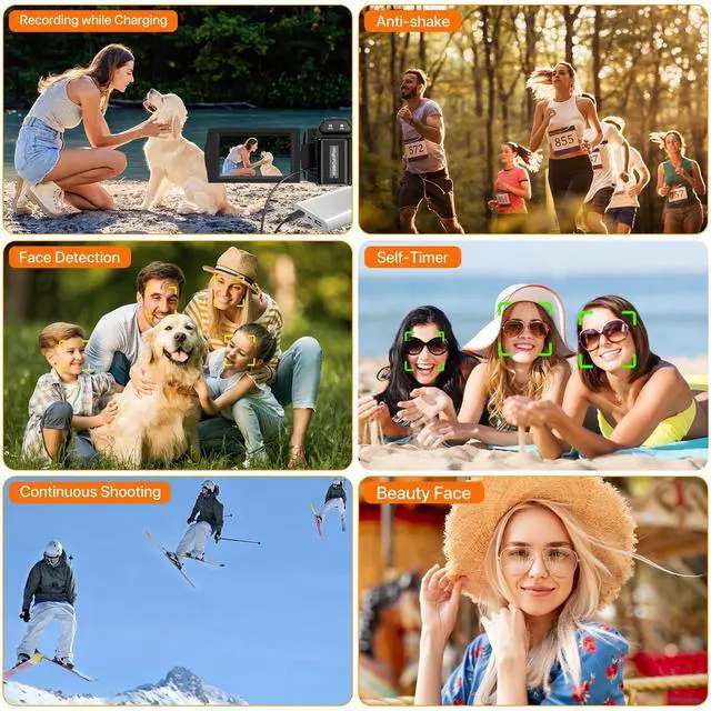 Alt view image 7 of 7 - Video Camera, 5K Camcorder UHD 48MP WiFi Vlogging Camera for YouTube IR Night Vision Anti-Shake 16X Digital Zoom 3 Touch Screen Camera with Microphone,Handheld Stabilizer,Lens Hood,Remote,2 Batteries