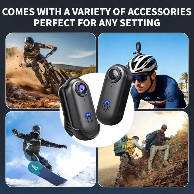 Alt view image 5 of 7 - 4K 64GB Magnetic Wearable Mini Body Camera, Thumb Size POV Sports Camera, Hands-Free Recording for Cycling, Motorcycle, Vlogging & OutdoorBlack