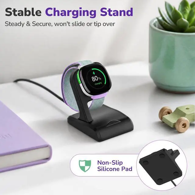 Alt view image 5 of 6 - Charger Compatible with Google Fitbit Ace LTE | Anti-Slip Charging Stand Dock with 3Ft USB Cable Cord