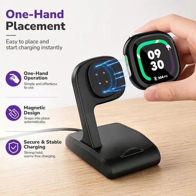 Alt view image 3 of 6 - Charger Compatible with Google Fitbit Ace LTE | Anti-Slip Charging Stand Dock with 3Ft USB Cable Cord