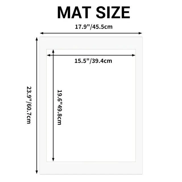 Alt view image 2 of 7 - 18x24 White Picture Mats for 16x20 Pictures with Core Bevel Cut Frame Mattes - Pack of 5