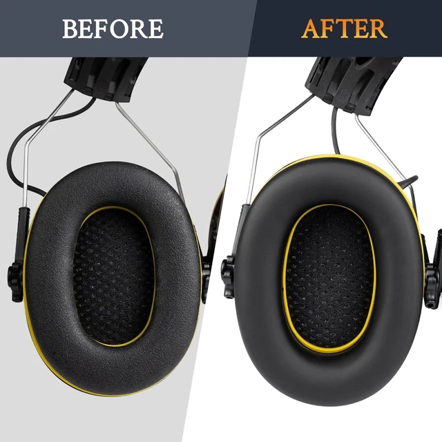 Alt view image 4 of 7 - PU Earpads for 3M WorkTunes(90541,90542,90543,90544) - Black | Also for Peltor Sport (TAC100/TAC300/TAC500/90565/90566/97040/97041/97042), ZO-HAN(EM033/037/042), PROHEAR(032/033/037)