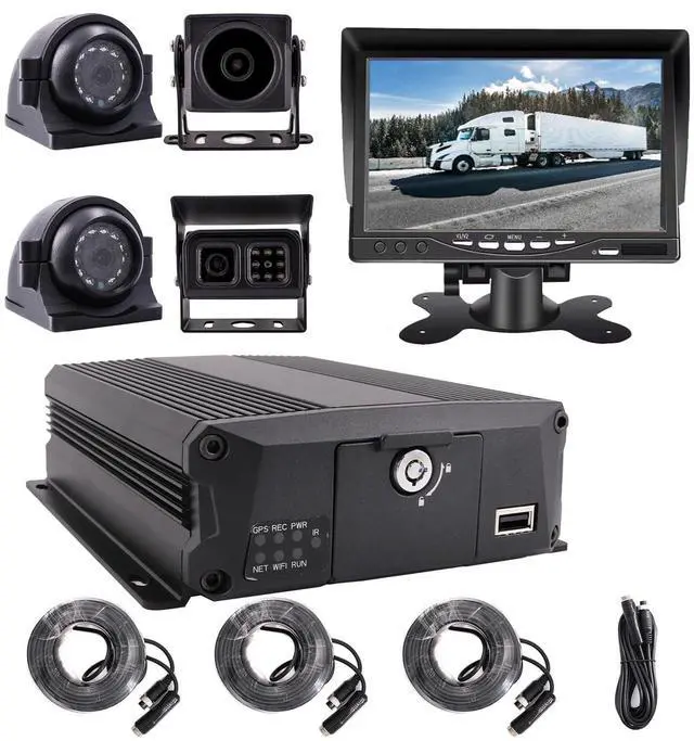 Main image of 4-CH 1080P Mobile Vehicle Bus CCTV DVR Video Recorder Kit with Night Vision Waterproof Side Front Rear View Car Camera 7 inches IPS Monitor for Truck Van Fleet