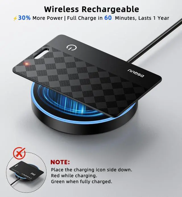 Alt view image 6 of 7 - Wallet Tracker Card Air-Tag (iOS Only) Ultra-Thin 0.07in IP68 Waterproof Bluetooth Tracker for Wallets, Passport, Work with Apple Find My, Wireless Charging, Anti-Loss Card Locator iOS Only (1 Pack)