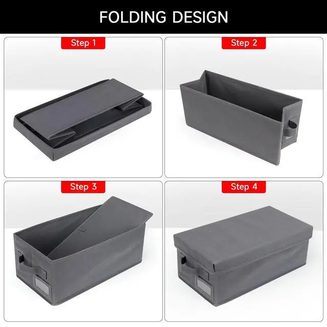 Alt view image 4 of 5 - Upgrades DVD Storage Box - 2Pack DVD Organizer with Lid - Grey | Perfect DVD Case Storage Solution - DVD Holder 15.75 x 8.1 x 6.1 inches - Holds 50 DVDs