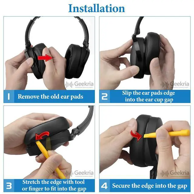Alt view image 5 of 7 - QuickFit Replacement Ear Pads for Skullcandy Crusher Wireless, Crusher EVO, Crusher ANC, Hesh 3/ EVO/ANC, Venue ANC, Crusher 540 Active Wireless Headphones, with Video Guide (Black)