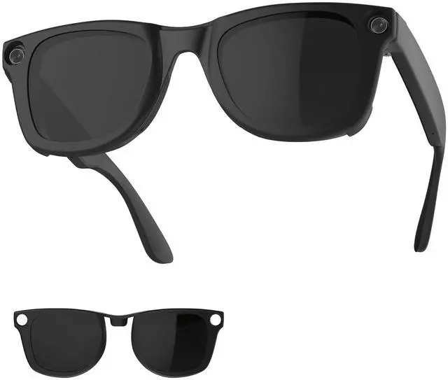 Main image of HiBloks Polarized Clip for Ray-Ban Meta Wayfarer RW4008/RW4012 Large 53-22 | Matte Black Frame Discoloration Clip-on for Rayban Meta Gen 2 Smart Glasses Accessories, Color Changing Clip (Black)