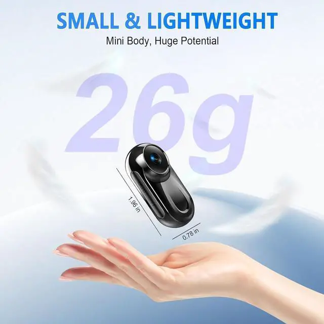Alt view image 3 of 7 - Mini Body Camera 1080P, 512G Thumb Action Camera, Vlogging Cam Portable Camcorder with 360° POV Rotate Clip & Magnetic Clip, Wearable Video Recorder for Traveling/Motorcycle/Pet Walking(No SD Card)