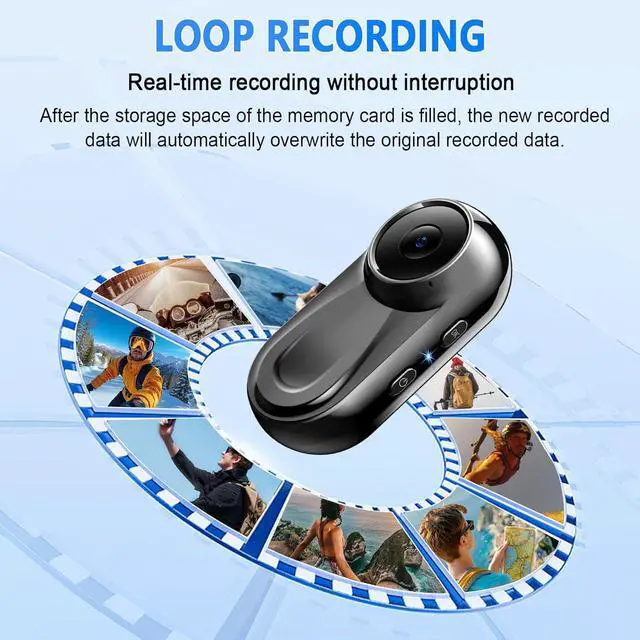 Alt view image 5 of 7 - Mini Body Camera 1080P, 512G Thumb Action Camera, Vlogging Cam Portable Camcorder with 360° POV Rotate Clip & Magnetic Clip, Wearable Video Recorder for Traveling/Motorcycle/Pet Walking(No SD Card)