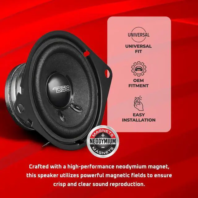 Alt view image 3 of 7 - 25D120NO-4 2.5" OEM Dashboard Loudspeaker 4 Ohm with Neodymium Magnet, OEM Speakers Great for Dashboards, Universal Fit