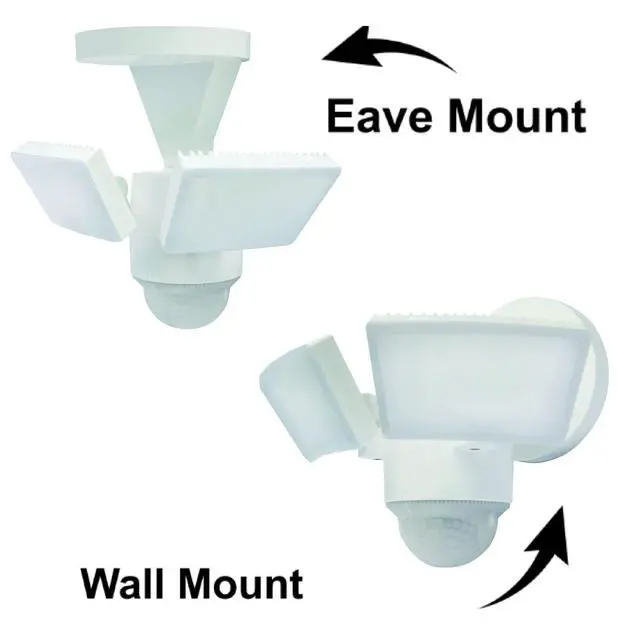 Alt view image 4 of 7 - LED Outdoor Motion Sensor Security Floodlight 1100 Lumens, 180° Detection, Weatherproof Design, Versatile Eave or Wall Mounting, Exit Detection, Rotatable Sensor