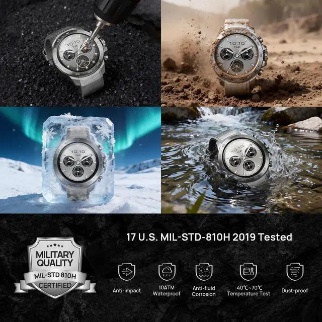 Alt view image 4 of 7 - GS Explorer S Titanium Outdoor Adventure Smartwatch for Men, Dual-Band GPS with Offline Maps, Military-Grade, 20-Day Battery, 10 ATM Waterproof for Freediving, 150+ Sports Modes (Silicone Strap)