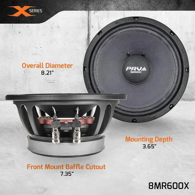 Alt view image 4 of 7 - 8 Inch Midrange Speaker 8MR600X, 600 Watts, 8 Ohm, 2 in Dual Layer Voice Coil, Pro Audio Speaker (Single)