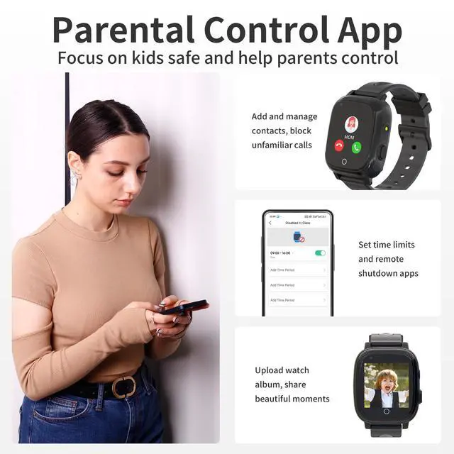 Alt view image 6 of 6 - 4G Kids Smart Watch Boys with GPS Tracker Phone/Video Call Alarm SOS Camera Pedometer Stopwatch Caculator Flashlight GPS Watch for Kids Age 5-12