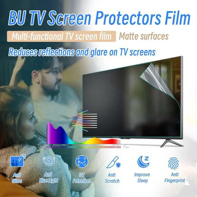 Alt view image 2 of 7 - 43 Inch Anti-Glare TV Film - Anti- Blue Light Screen Protector, Filter Blocking Blue Light From 400 To 450Nm, Protection Eyes