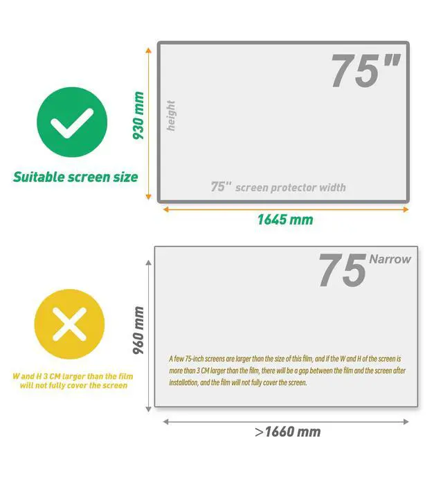 Alt view image 7 of 7 - Anti-Glare Film for TV 75 inch Anti Glare TV Screen Protector, Filter Out Blue Light, Anti-Reflection Rate Up To 90%