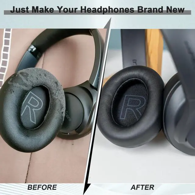 Alt view image 7 of 7 - Replacement Earpads for Anker Soundcore Life 2/Q20/Q20+/Q20I/Q20BT Headphones, Ear Cushions Headset Earpads Ear Cups Cover Repair Parts (Black)
