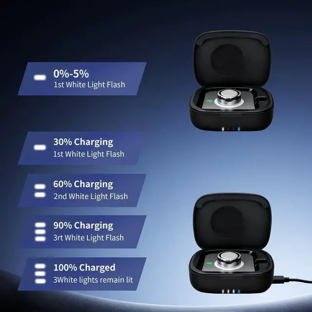 Alt view image 5 of 7 - Wireless Charging Case for Oura Ring Gen 5 & gen 4 & gen 3 Charger | 1000mAh, Portable Travel Charging Station, Fits All-Sized Ring Gen 5 | Gen 4 | Gen 3, Official Charger NOT Included