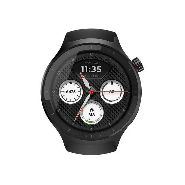 Alt view image 2 of 7 - Moto Watch, OLED 1.4" Display, Bluetooth 5.3, Moto AI, Round, Silicone Black Band, Built-in GPS, Waterproof, for Android Devices (Volcanic Black)