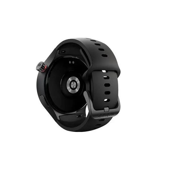 Alt view image 4 of 7 - Moto Watch, OLED 1.4" Display, Bluetooth 5.3, Moto AI, Round, Silicone Black Band, Built-in GPS, Waterproof, for Android Devices (Volcanic Black)